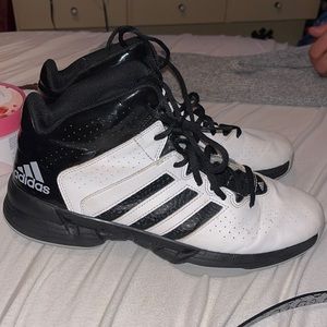 Adidas black and white basketball shoes